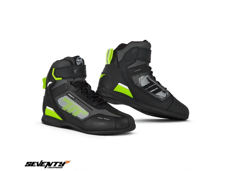 Ghete (cizme) moto Racing Unisex Seventy model SD-BR2 Veloce culoare: negru/galben fluor