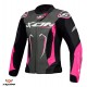 Geaca (jacheta) motociclete femei piele Racing Ixon vara model Vortex 3 MS culoare: negru/roz/alb Geaca (jacheta) motociclete femei piele Racing Ixon vara model Vortex 3 MS culoare: negru/roz/alb