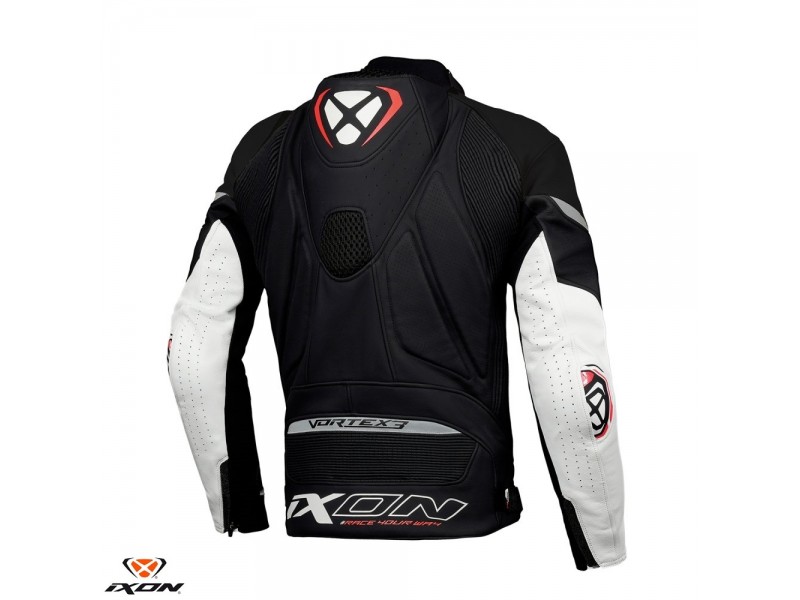 Geaca (jacheta) motociclete barbati piele Racing Ixon vara model Vortex 3 MS culoare: negru/alb Geaca (jacheta) motociclete barbati piele Racing Ixon vara model Vortex 3 MS culoare: negru/alb