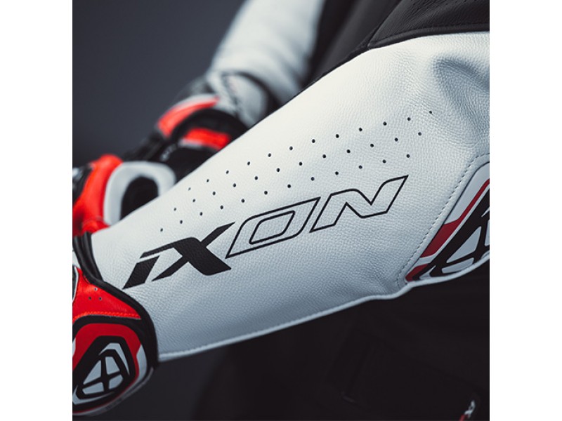 Geaca (jacheta) motociclete barbati piele Racing Ixon vara model Vortex 3 MS culoare: negru/alb Geaca (jacheta) motociclete barbati piele Racing Ixon vara model Vortex 3 MS culoare: negru/alb
