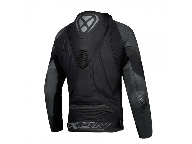 Geaca (jacheta) motociclete barbati piele Racing Ixon vara model Vortex 3 MS culoare: negru