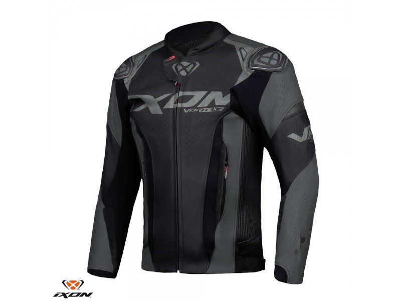 Geaca (jacheta) motociclete barbati piele Racing Ixon vara model Vortex 3 MS culoare: negru Geaca (jacheta) motociclete barbati piele Racing Ixon vara model Vortex 3 MS culoare: negru