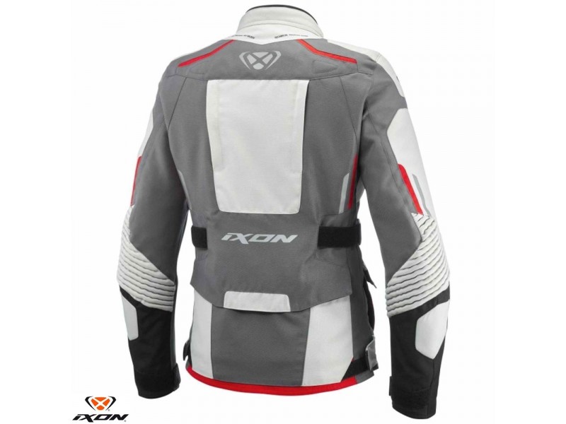 Geaca (jacheta) motociclete femei Touring/Adventure Ixon All season model Midgard MS culoare: gri/negru/rosu Geaca (jacheta) motociclete femei Touring/Adventure Ixon All season model Midgard MS culoare: gri/negru/rosu