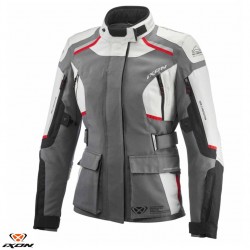 Geaca (jacheta) motociclete femei Touring/Adventure Ixon All season model Midgard MS culoare: gri/negru/rosu Geaca (jacheta) motociclete femei Touring/Adventure Ixon All season model Midgard MS culoare: gri/negru/rosu