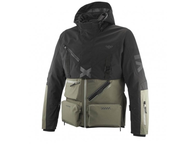 Geaca (jacheta) motociclete barbati Touring/Adventure Ixon All season model Etna MS culoare: khaki/negru - concept modular (geaca laminata; waterproof si pe exterior)