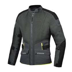 Geaca (jacheta) motociclete barbati Touring/Adventure Ixon vara model M-Njord MS culoare: verde/negru/galben