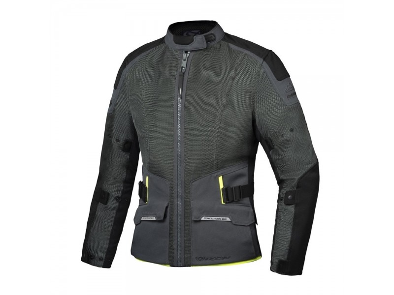 Geaca (jacheta) motociclete barbati Touring/Adventure Ixon vara model M-Njord MS culoare: verde/negru/galben