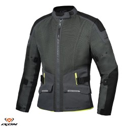 Geaca (jacheta) motociclete barbati Touring/Adventure Ixon vara model M-Njord MS culoare: verde/negru/galben Geaca (jacheta) motociclete barbati Touring/Adventure Ixon vara model M-Njord MS culoare: verde/negru/galben