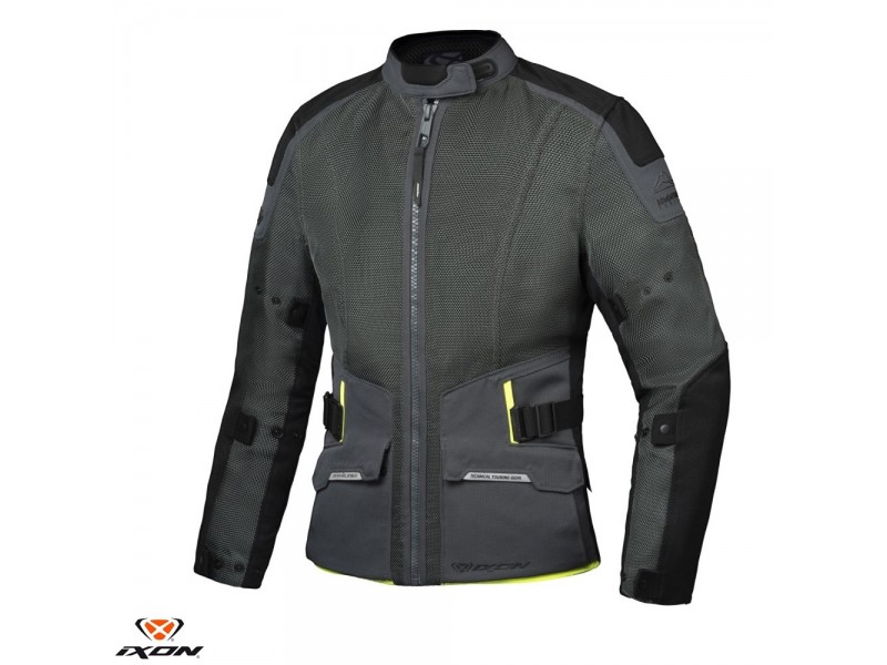 Geaca (jacheta) motociclete barbati Touring/Adventure Ixon vara model M-Njord MS culoare: verde/negru/galben Geaca (jacheta) motociclete barbati Touring/Adventure Ixon vara model M-Njord MS culoare: verde/negru/galben