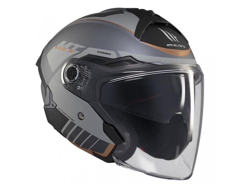 Casca open face motociclete MT Cosmo SV C2 gri mat (ochelari soare integrati) Casca open face motociclete MT Cosmo SV C2 gri mat (ochelari soare integrati)