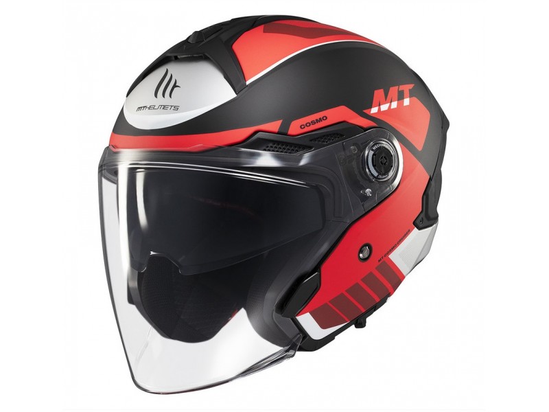 Casca open face motociclete MT Cosmo SV Cruiser B5 rosu mat (ochelari soare integrati)