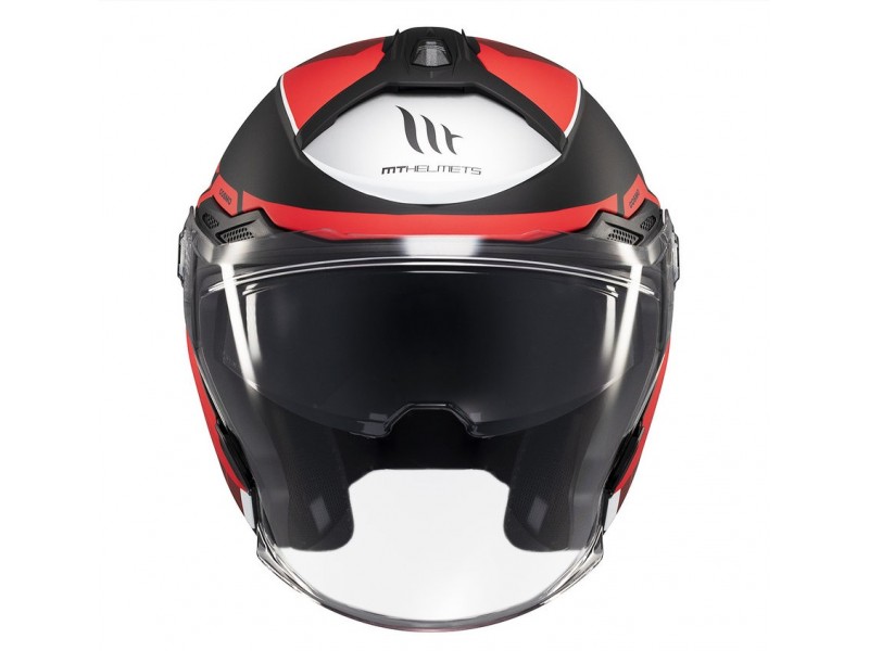 Casca open face motociclete MT Cosmo SV Cruiser B5 rosu mat (ochelari soare integrati)