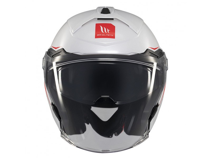 Casca open face motociclete MT Cosmo SV A0 alb lucios (ochelari soare integrati)