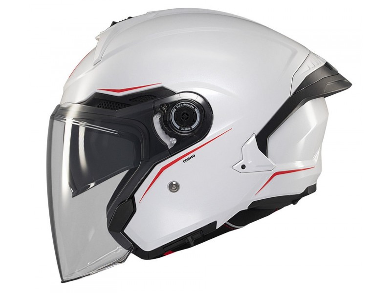 Casca open face motociclete MT Cosmo SV A0 alb lucios (ochelari soare integrati)
