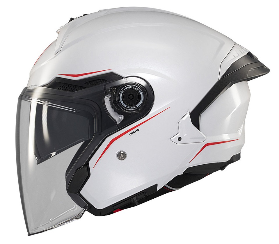 Casca open face motociclete MT Cosmo SV A0 alb lucios (ochelari