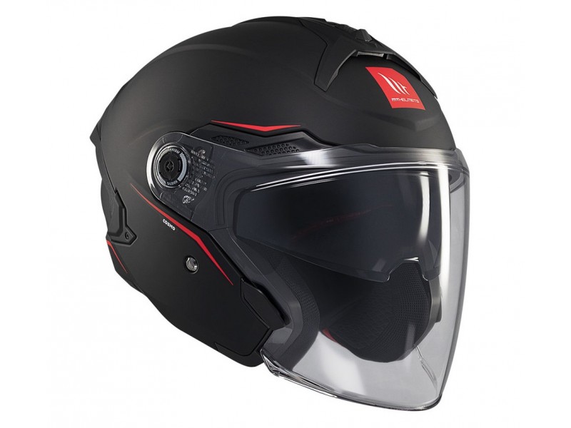 Casca open face motociclete MT Cosmo SV A1 negru mat (ochelari soare integrati)
