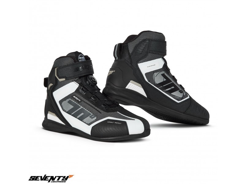 Ghete (cizme) moto Racing Unisex Seventy model SD-BR3 Veloce Pro culoare: negru/alb