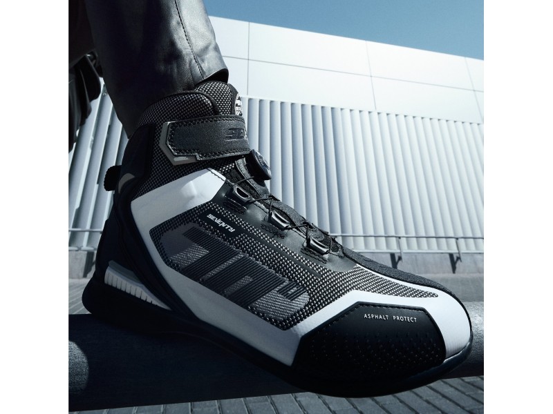 Ghete (cizme) moto Racing Unisex Seventy model SD-BR3 Veloce Pro culoare: negru/alb
