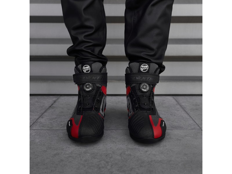 Ghete (cizme) moto Racing Unisex Seventy model SD-BR3 Veloce Pro culoare: negru/rosu