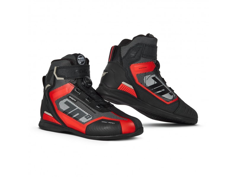 Ghete (cizme) moto Racing Unisex Seventy model SD-BR3 Veloce Pro culoare: negru/rosu