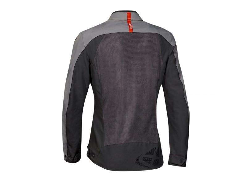 Geaca (jacheta) motociclete femei Racing/Roadster Ixon vara model Orion LS culoare: antracit/gri/rosu