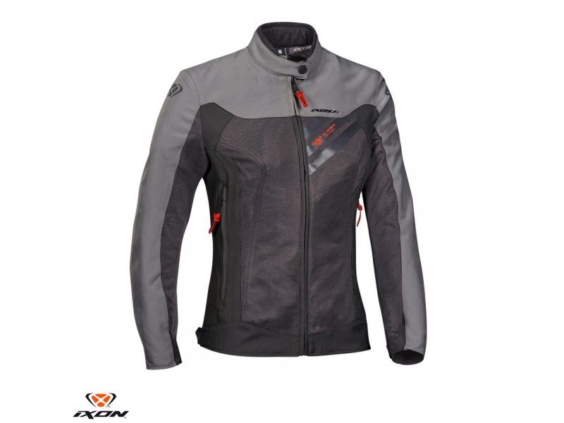 Geaca (jacheta) motociclete femei Racing/Roadster Ixon vara model Orion LS culoare: antracit/gri/rosu Geaca (jacheta) motociclete femei Racing/Roadster Ixon vara model Orion LS culoare: antracit/gri/rosu