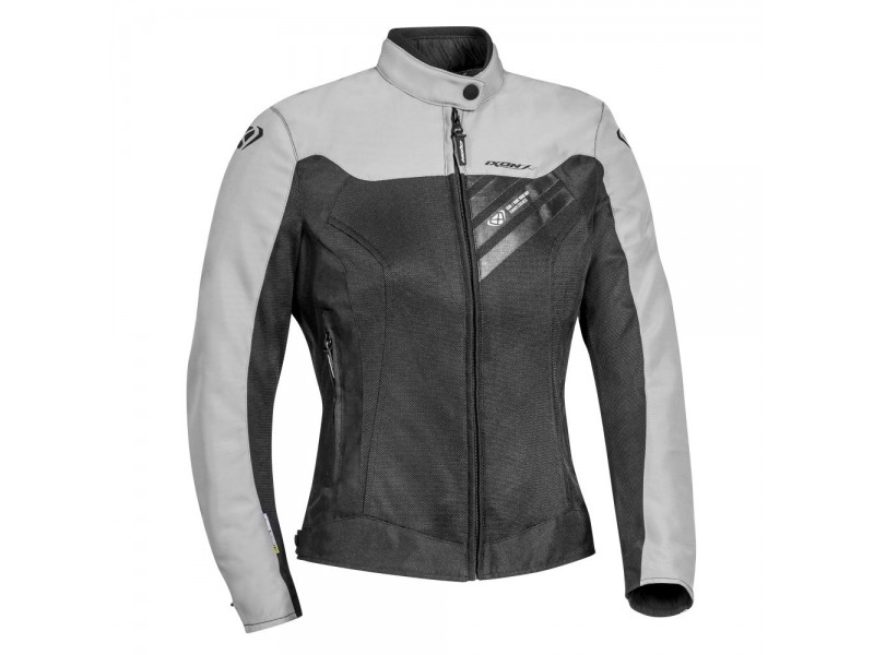 Geaca (jacheta) motociclete femei Racing/Roadster Ixon vara model Orion LS culoare: negru/gri