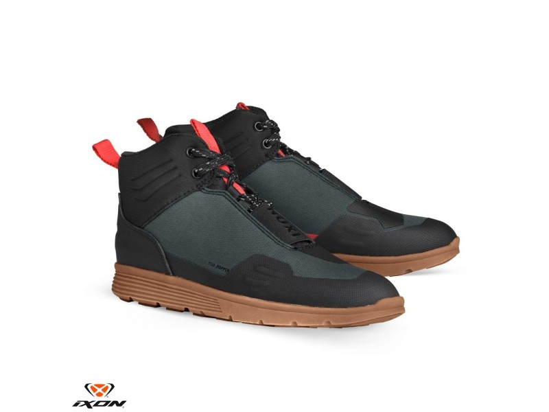 Ghete moto Urban barbati vara Ixon model Hopper MS culoare: verde/negru/rosu