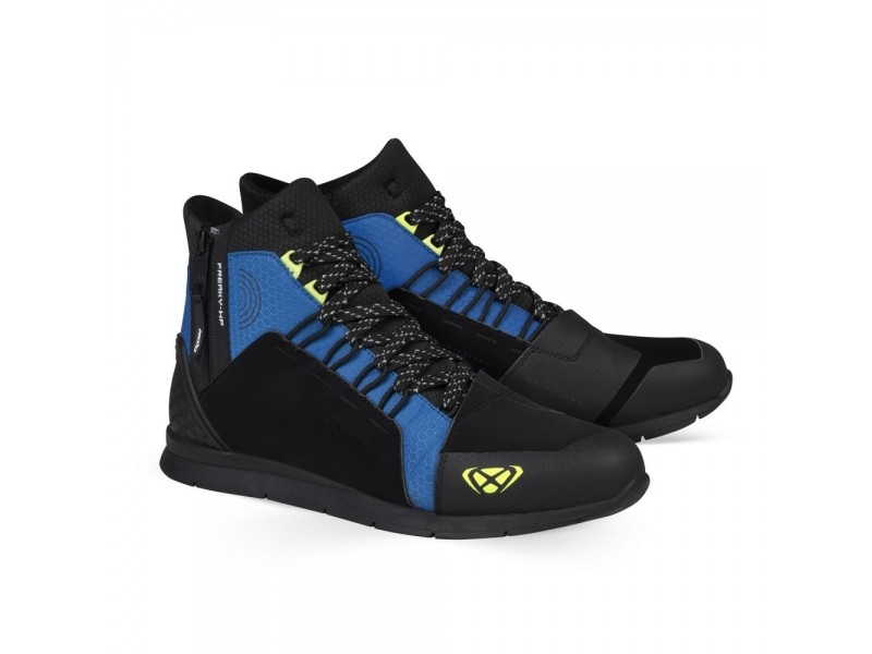 Ghete moto Urban barbati All Season Ixon model Freaky WP MS culoare: negru/albastru/galben (100% waterproof)