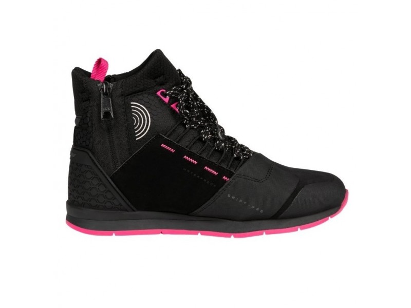 Ghete moto Urban femei All Season Ixon model Freaky WP LS culoare: negru/fuchsia (roz) (100% waterproof)