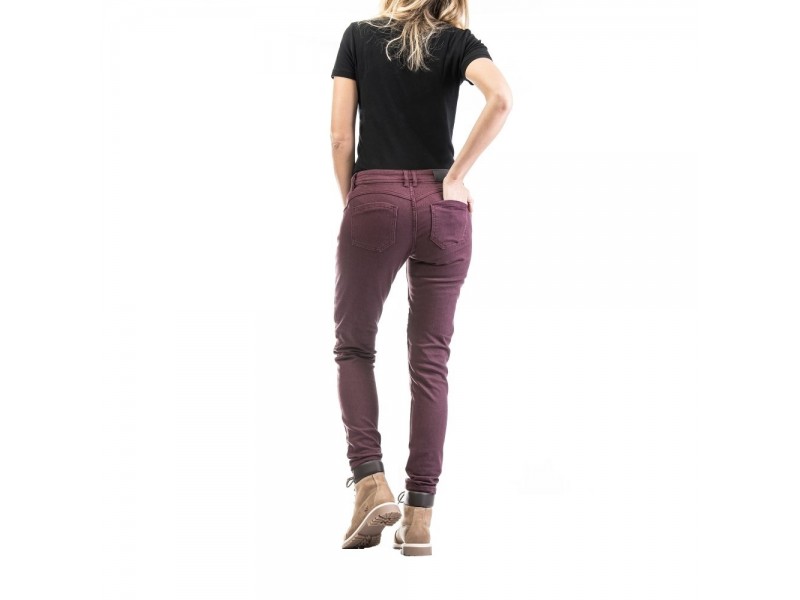 Blugi (jeans) moto femei Ixon model Vicky culoare: burgundy (visiniu) (Cordura® Denim)