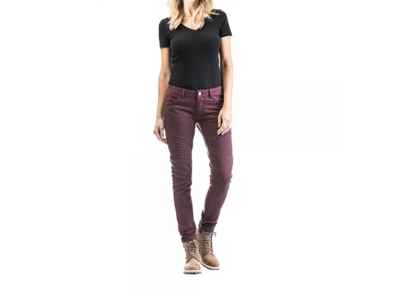 Blugi (jeans) moto femei Ixon model Vicky culoare: burgundy (visiniu) (Cordura® Denim)
