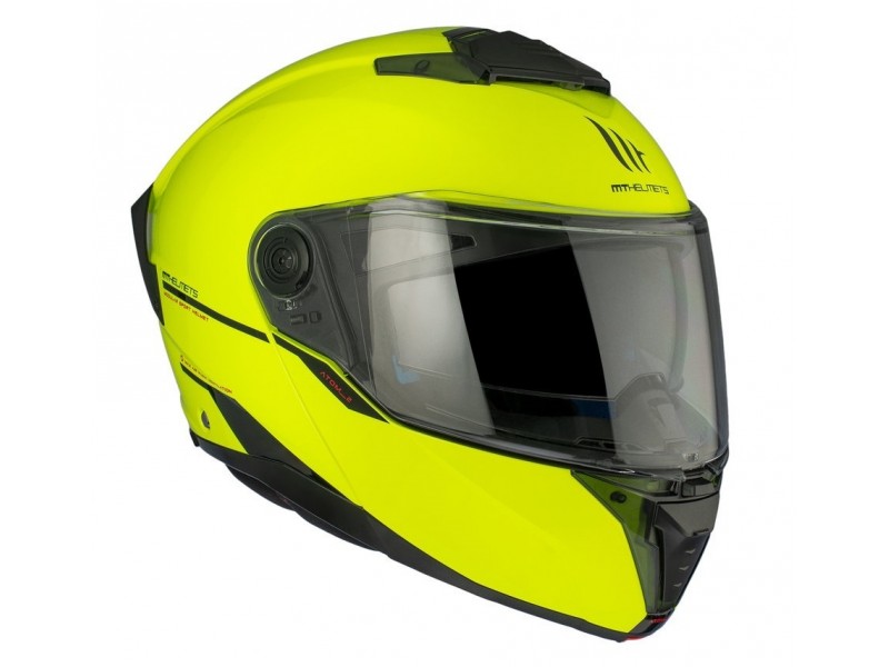 Casca modulabila MT Atom 2 SV A3 galben fluor lucios (ochelari soare integrati) Pinlock Ready - tip viziera: MT-V-35