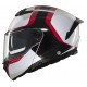 Casca modulabila MT Atom 2 SV Emalla B0 alb/rosu lucios (ochelari soare integrati) Pinlock Ready - tip viziera: MT-V-35