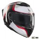 Casca modulabila MT Atom 2 SV Emalla B0 alb/rosu lucios (ochelari soare integrati) Pinlock Ready - tip viziera: MT-V-35