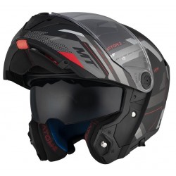 Casca modulabila MT Atom 2 SV Bast D5 negru/gri mat (ochelari soare integrati) Pinlock Ready - tip viziera: MT-V-35