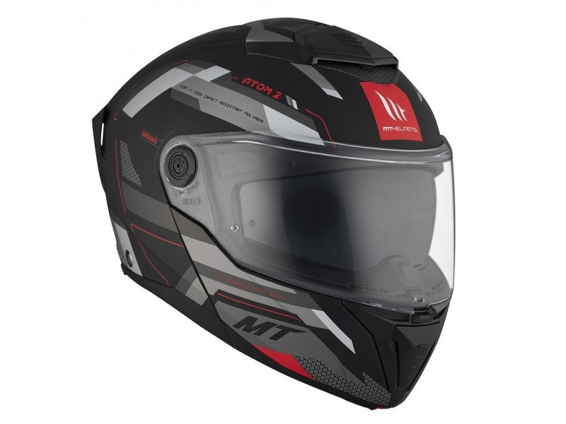Casca modulabila MT Atom 2 SV Bast D5 negru/gri mat (ochelari soare integrati) Pinlock Ready - tip viziera: MT-V-35