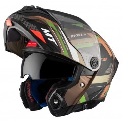 Casca modulabila MT Atom 2 SV Bast A6 military (maro/verde mat) (ochelari soare integrati) Pinlock Ready - tip viziera: MT-V-35