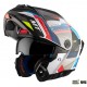 Casca modulabila MT Atom 2 SV Bast A0 alb/rosu/albastru lucios (ochelari soare integrati) Pinlock Ready - tip viziera: MT-V-35