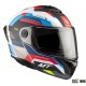 Casca modulabila MT Atom 2 SV Bast A0 alb/rosu/albastru lucios (ochelari soare integrati) Pinlock Ready - tip viziera: MT-V-35