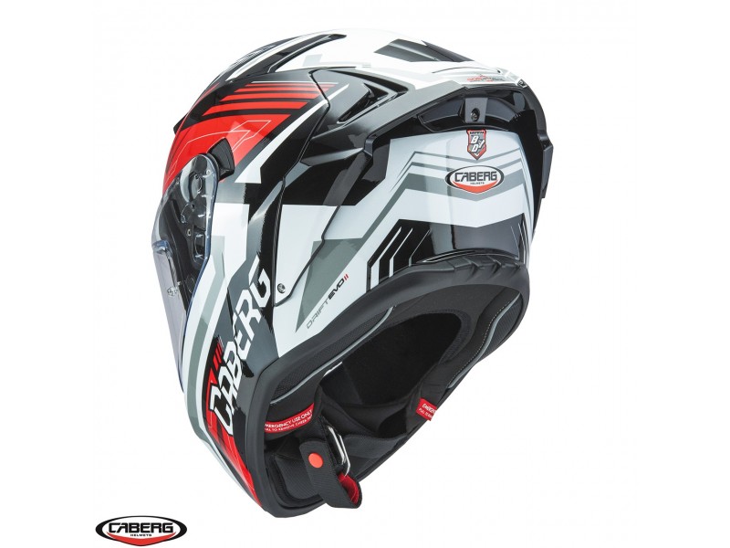 Casca integrala Caberg model Drift Evo II SV Jarama G0 negru/alb/rosu lucios Pinlock ready - lentila Pinlock inclusa Casca integrala Caberg model Drift Evo II SV Jarama G0 negru/alb/rosu lucios Pinlock ready - lentila Pinlock inclusa