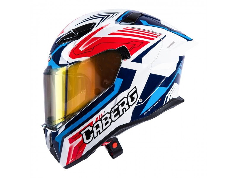 Casca integrala Caberg model Drift Evo II SV Jarama H7 alb/rosu/albastru lucios Pinlock ready - lentila Pinlock inclusa