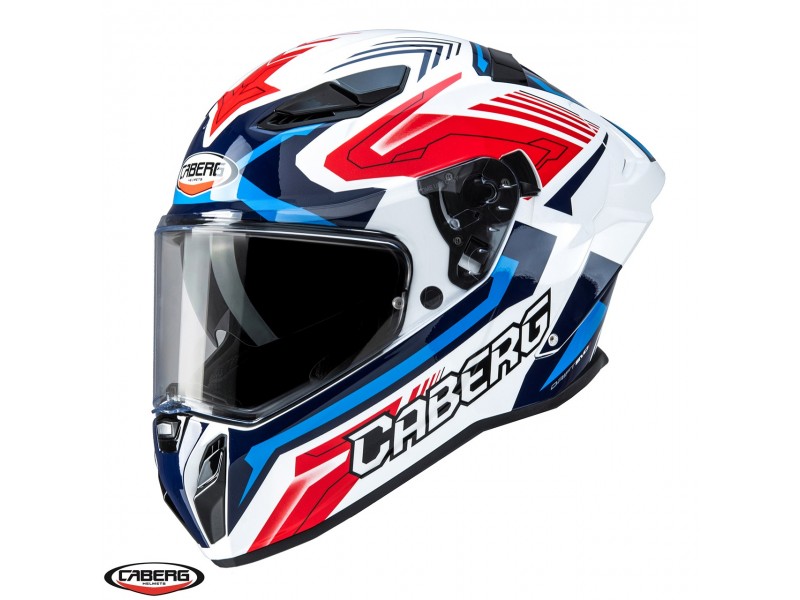 Casca integrala Caberg model Drift Evo II SV Jarama H7 alb/rosu/albastru lucios Pinlock ready - lentila Pinlock inclusa