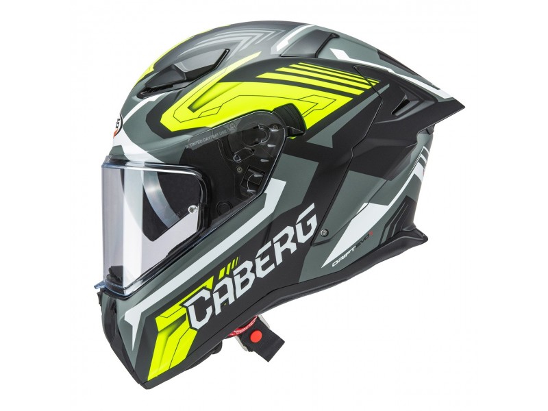 Casca integrala Caberg model Drift Evo II SV Jarama L6 negru/gri/galben fluor mat Pinlock ready - lentila Pinlock inclusa