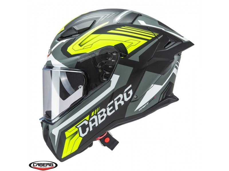 Casca integrala Caberg model Drift Evo II SV Jarama L6 negru/gri/galben fluor mat Pinlock ready - lentila Pinlock inclusa