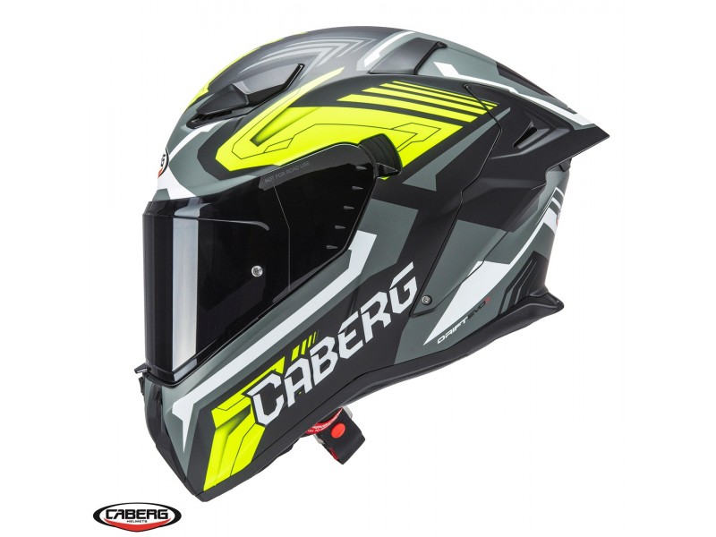 Casca integrala Caberg model Drift Evo II SV Jarama L6 negru/gri/galben fluor mat Pinlock ready - lentila Pinlock inclusa
