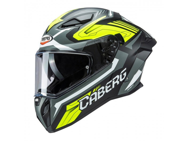 Casca integrala Caberg model Drift Evo II SV Jarama L6 negru/gri/galben fluor mat Pinlock ready - lentila Pinlock inclusa