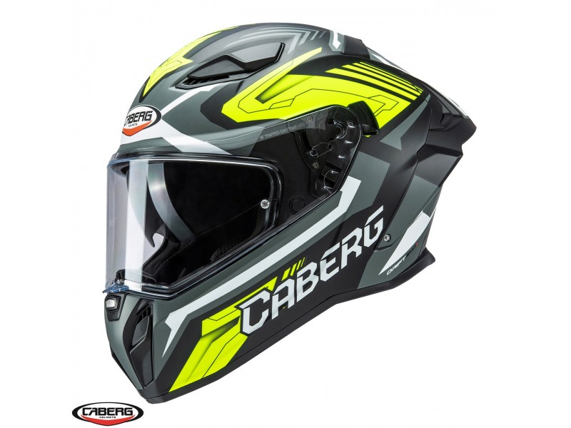 Casca integrala Caberg model Drift Evo II SV Jarama L6 negru/gri/galben fluor mat Pinlock ready - lentila Pinlock inclusa