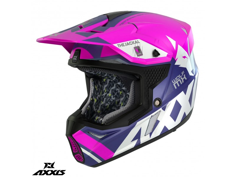 Casca off road motociclete Axxis model Wolf Jackal C18 roz mat Casca off road motociclete Axxis model Wolf Jackal C18 roz mat