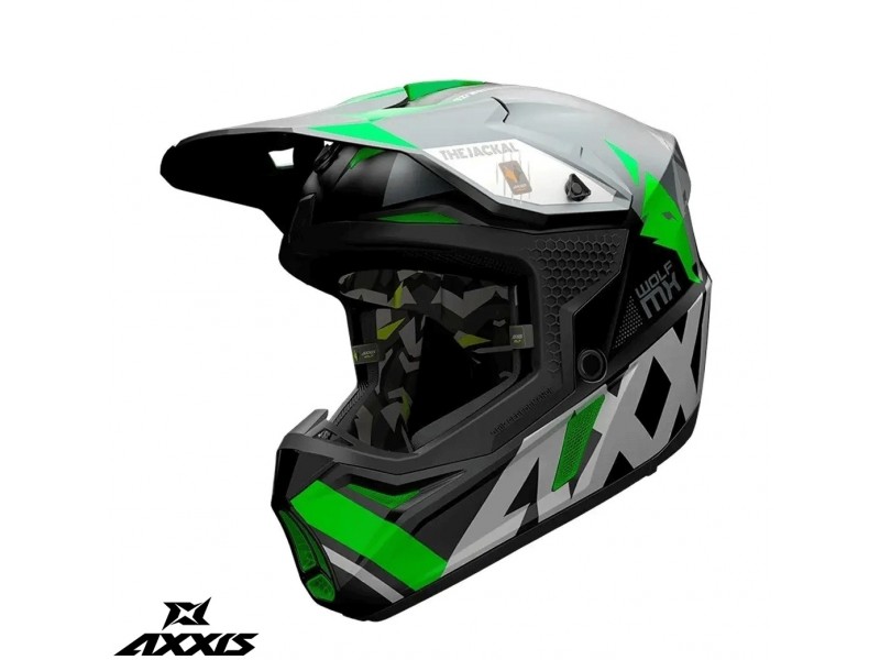 Casca off road motociclete Axxis model Wolf Jackal B6 verde mat Casca off road motociclete Axxis model Wolf Jackal B6 verde mat